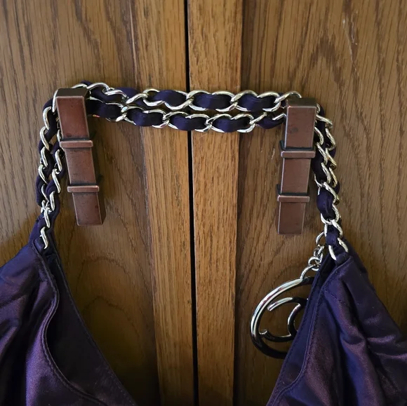 A Beautiful Coco Cabas Purple Satin Tote Bag! - Picture 13 of 16